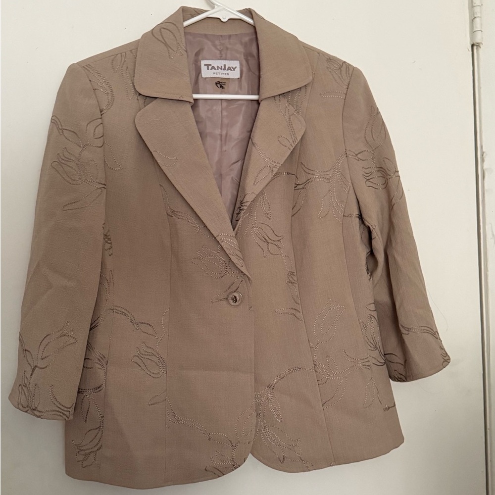 TanJay Women's Beige Floral Blazer